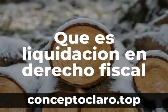 Que es liquidacion en derecho fiscal
