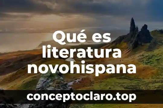 Qué es literatura novohispana