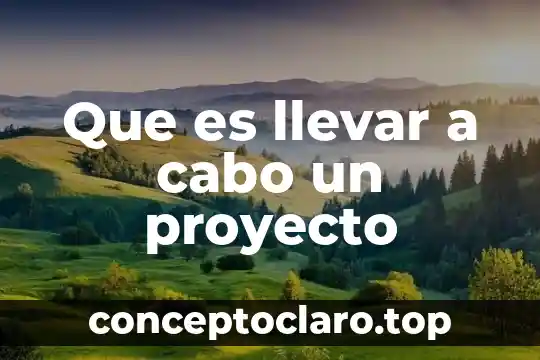 Que es llevar a cabo un proyecto