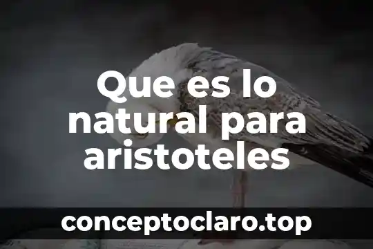 Que es lo natural para aristoteles