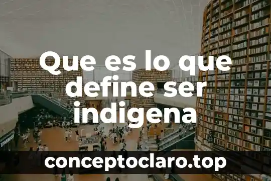 Que es lo que define ser indigena