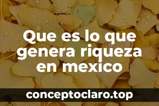 Que es lo que genera riqueza en mexico