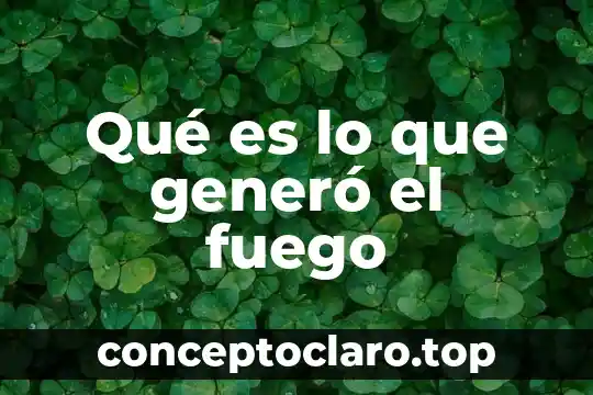 Qué es lo que generó el fuego