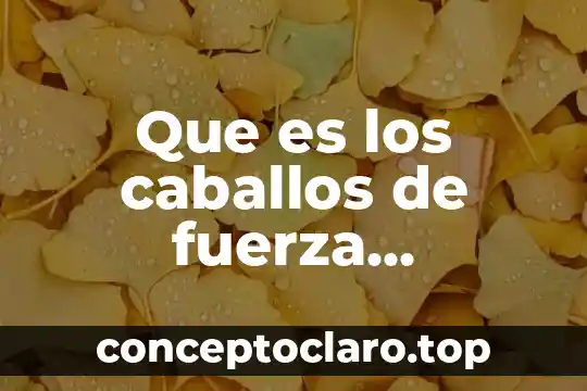Que es la fuerza de empuje o flotacion 5 Que es los caballos de fuerza neumatica