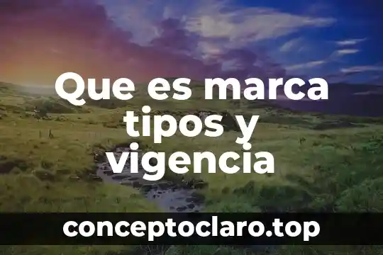 Que es marca tipos y vigencia