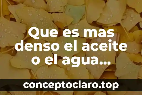 Que es mas denso el aceite o el agua porque