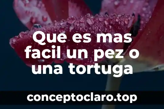 Que es mas facil un pez o una tortuga