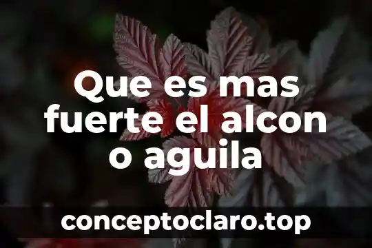 Que es mas fuerte el alcon o aguila