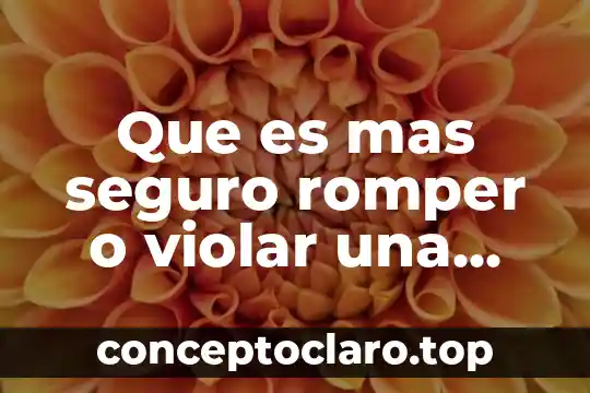Que es mas seguro romper o violar una red informática