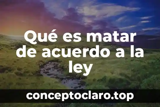 Qué es matar de acuerdo a la ley