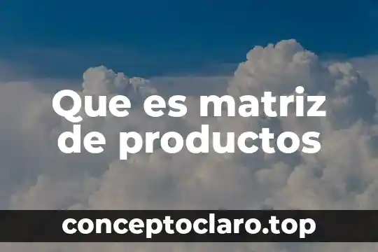 Que es matriz de productos