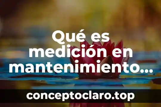 Qué es metas o indicadores de medición 5 Qué es medición en mantenimiento industrial