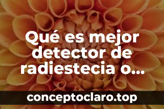 Qué es mejor detector de radiestecia o detector
