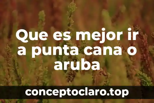 Que es mejor ir a punta cana o aruba