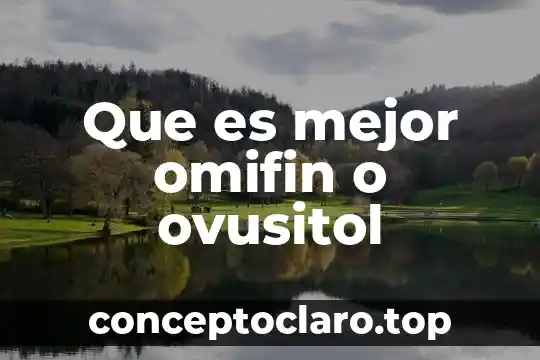 Que es mejor omifin o ovusitol