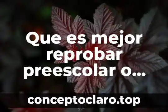 Que es mejor reprobar preescolar o primero de primaria