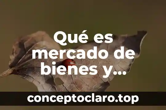 Qué es mercado de bienes y servicios definición
