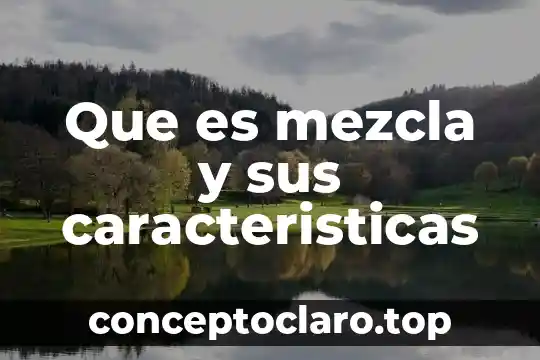 Qué es un manual características 8 Que es mezcla y sus caracteristicas