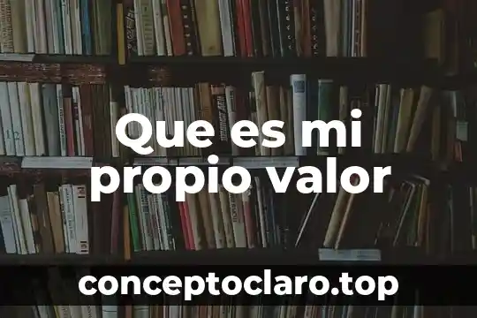 Que es mi propio valor