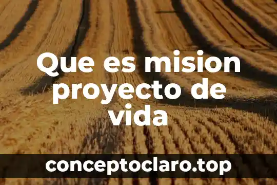 Que es mision proyecto de vida