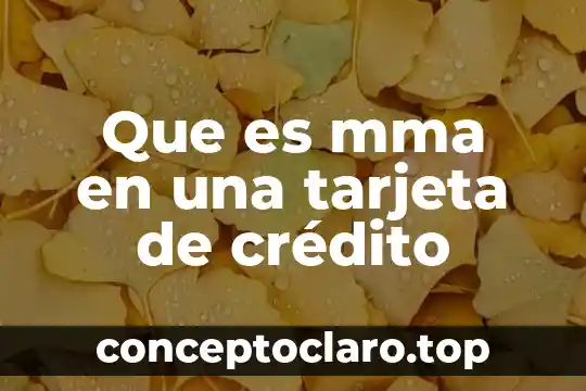 Que es credito por cambaceo 5 Que es mma en una tarjeta de crédito