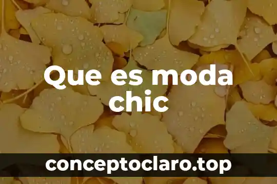 Que es moda chic