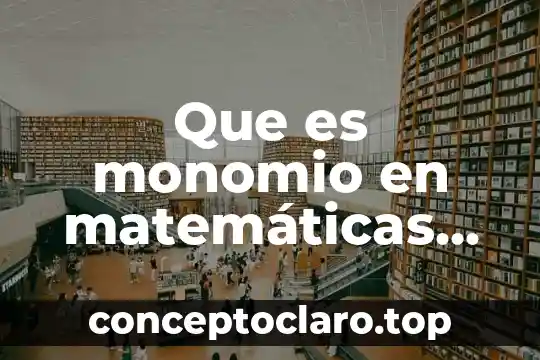 Que es monomio en matemáticas definición