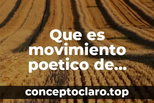 Que es movimiento poetico de vanguardia