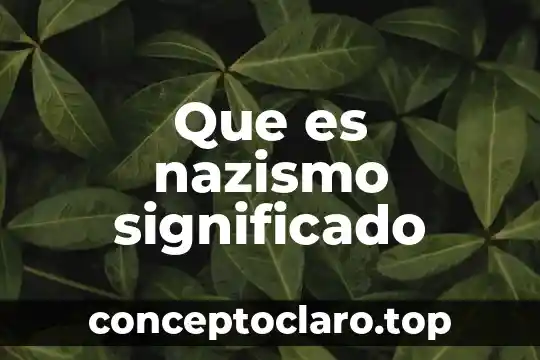 Que es nazismo significado