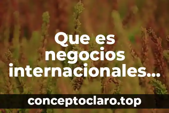 Que es ser objetivo que preguntas se pueden hace 7 Que es negocios internacionales donde pueden trabaj