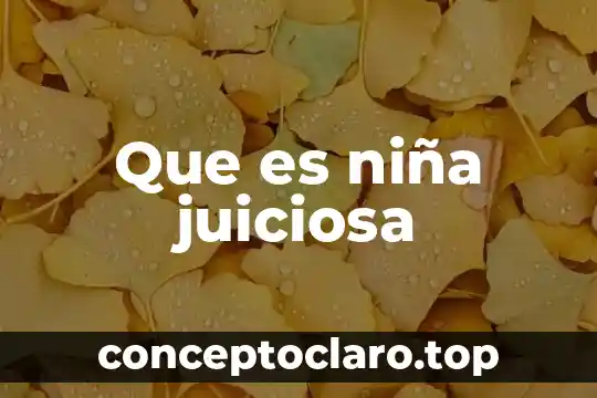 Que es niña juiciosa