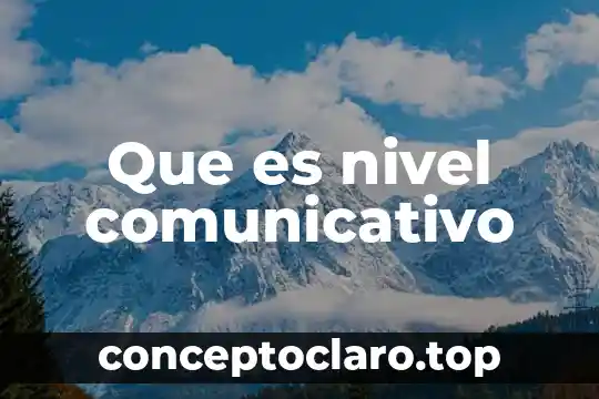 Que es nivel comunicativo