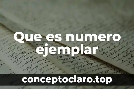 Que es numero ejemplar