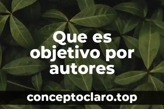 Que es objetivo por autores