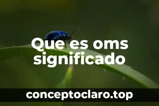 Que es neonato segun la oms 4 Que es oms significado