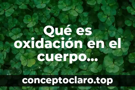 Qué es oxidación en el cuerpo humano
