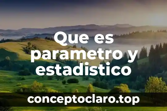 Que es parametro y estadistico
