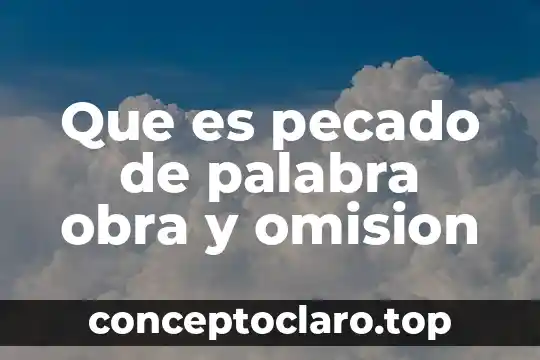 Que es un mozo en una obra arquitectonica 3 Que es pecado de palabra obra y omision