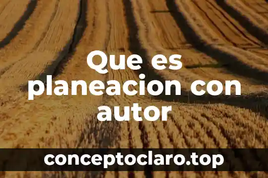 Qué es la unidad como principio de la planeación 6 Que es planeacion con autor