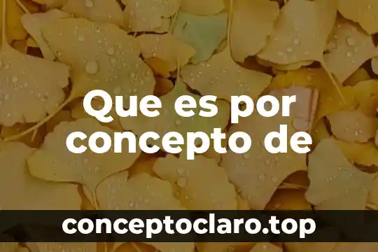 Que es por concepto de