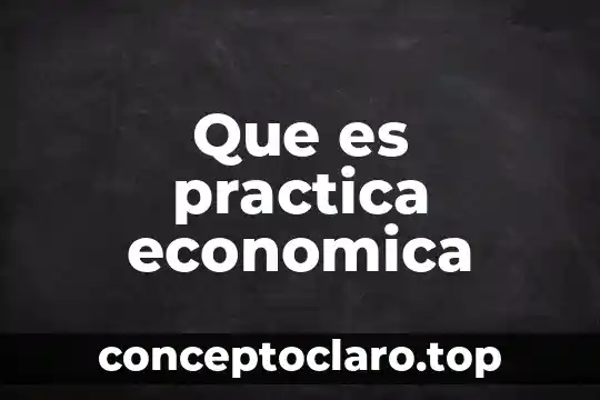 Que es practica economica