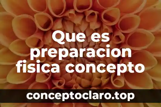 Que es preparacion fisica concepto