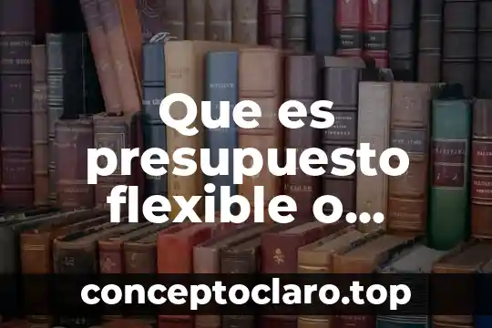 Que es presupuesto flexible o variable