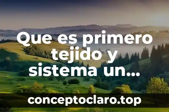 Que es primero tejido y sistema un organo