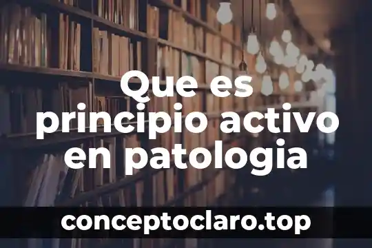Que es principio activo en patologia