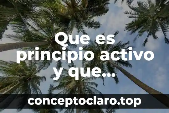 Que es principio activo y que desempeña en un cosmetico
