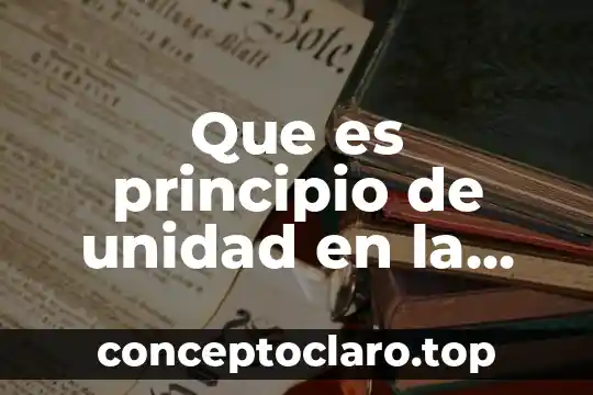 Que es principio de unidad en la diversidad