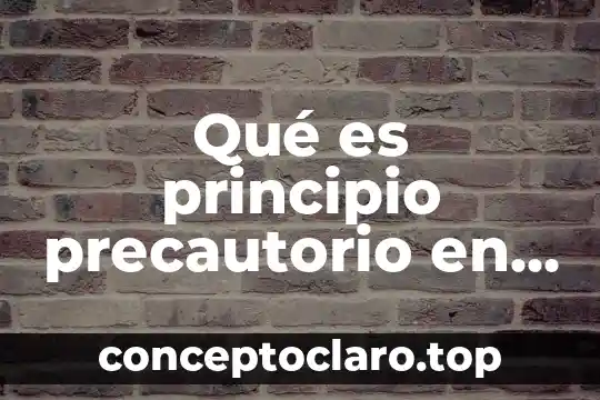 Qué es principio precautorio en la ciencia