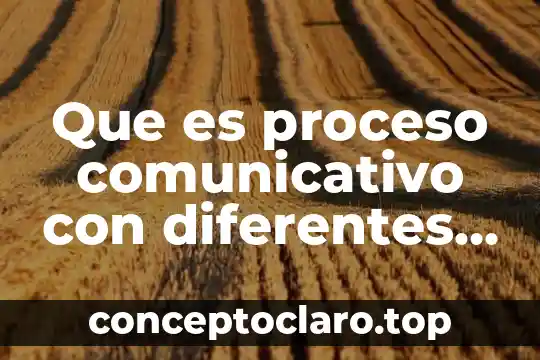 Que es proceso comunicativo con diferentes autores