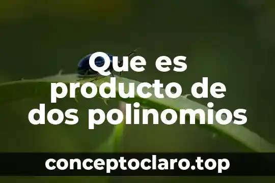 Que es producto de dos polinomios